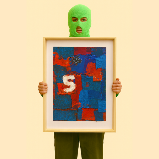 Bild "Blau-Rot" Nr°5 (50 x 70 cm)