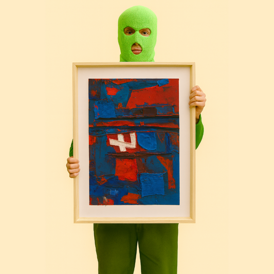 Bild "Blau-Rot" Nr°7 (50 x 70 cm)