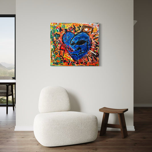 Bild: „Blaues Herz“ (81 x 72 cm)