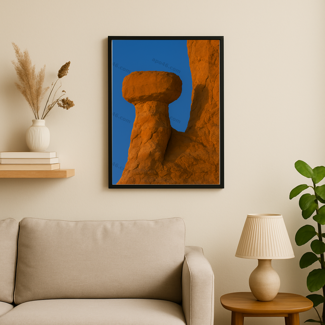 "Roter Stein, Blauer Raum" Nr° 09 (30 x 40 cm)