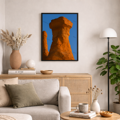 "Roter Stein, Blauer Raum" Nr° 02  (30 x 40 cm)