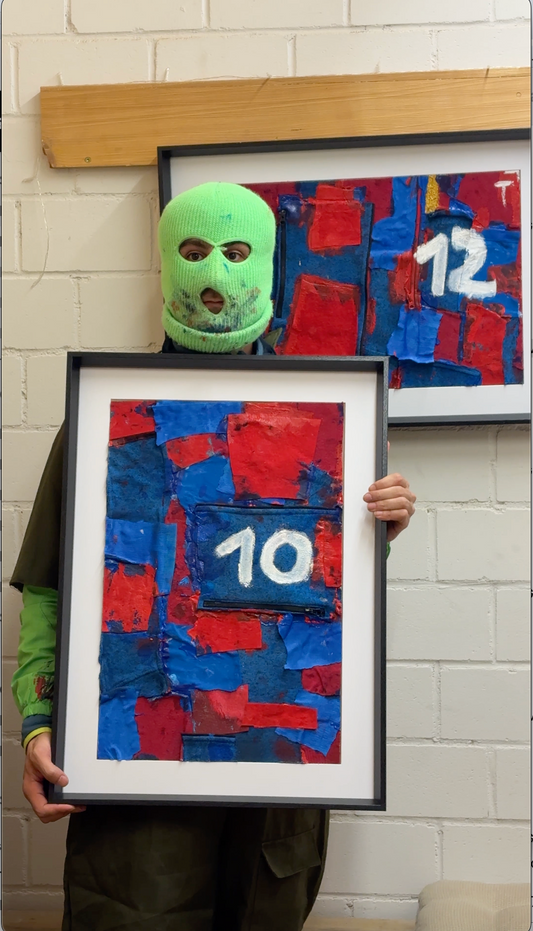 Bild "Blau-Rot" Nr°10 (50 x 70 cm)