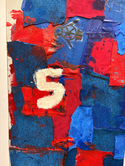Bild "Blau-Rot" Nr°5 (50 x 70 cm)
